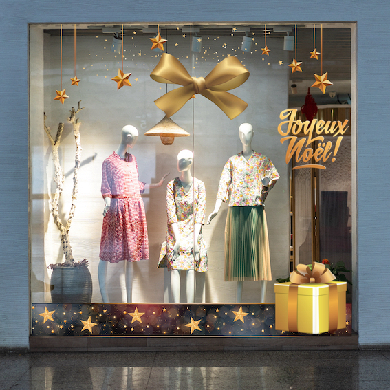 Vitrine déco Noël Large choix de supports publicitaires personnalisés